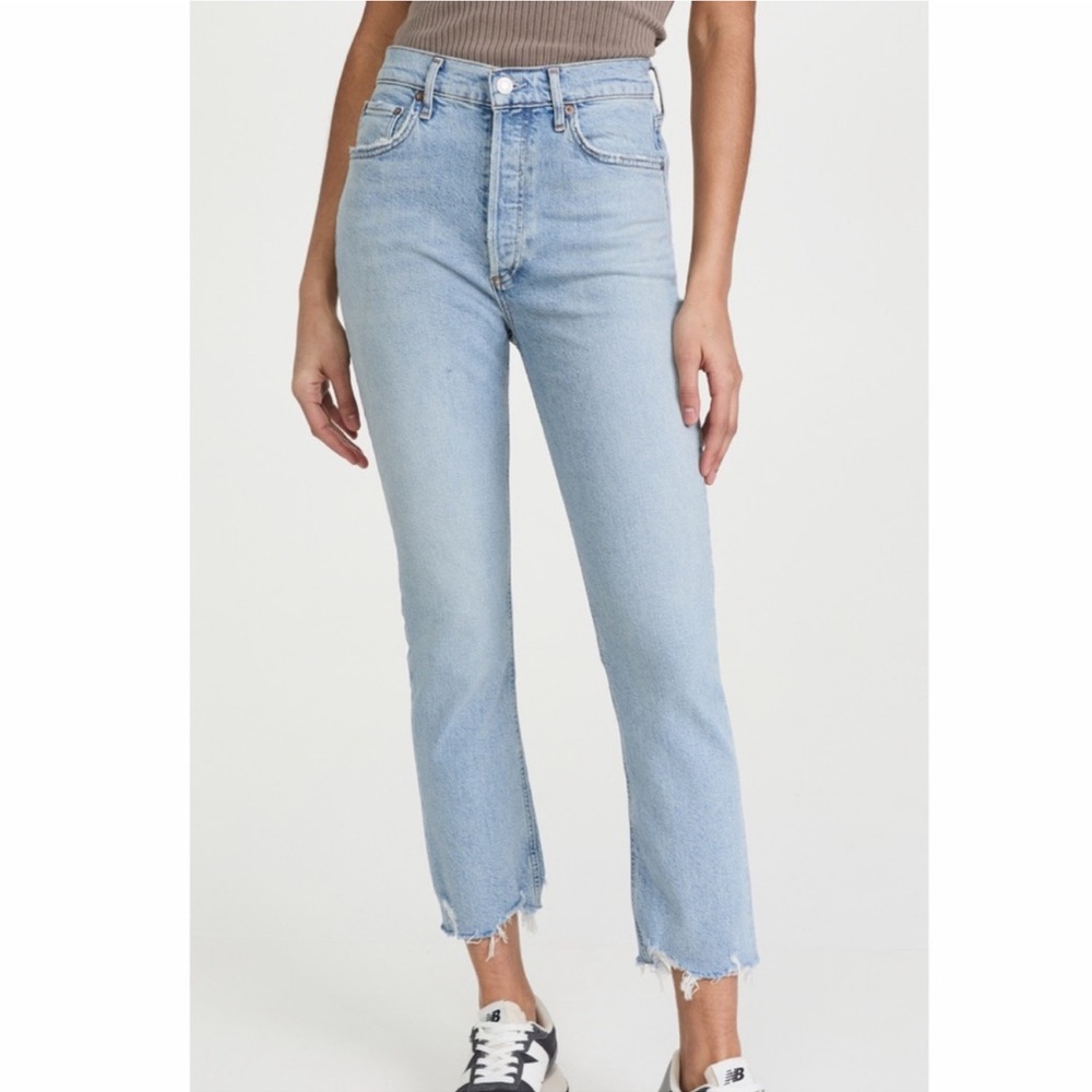 NWT Agolde Riley High Rise Straight Crop Jeans in Bitter Size 29 Cotton Stretch - Picture 6 of 16